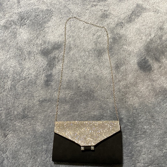 Nina Black Clutch with Jewels and Optional Strap - Picture 2 of 6